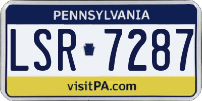 PA license plate LSR7287