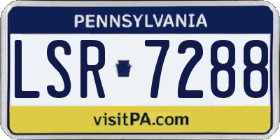 PA license plate LSR7288
