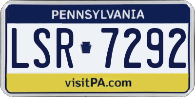 PA license plate LSR7292