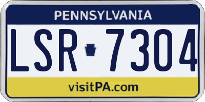PA license plate LSR7304