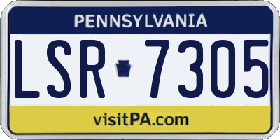PA license plate LSR7305
