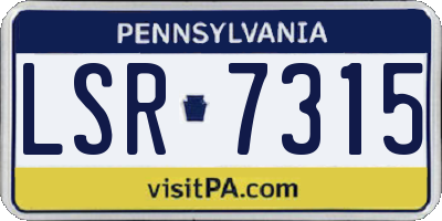 PA license plate LSR7315