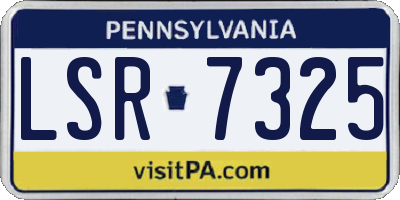 PA license plate LSR7325