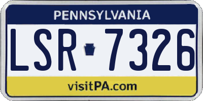 PA license plate LSR7326