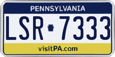 PA license plate LSR7333