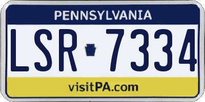 PA license plate LSR7334