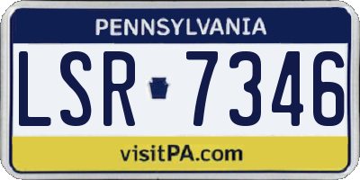 PA license plate LSR7346