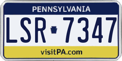 PA license plate LSR7347