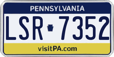 PA license plate LSR7352