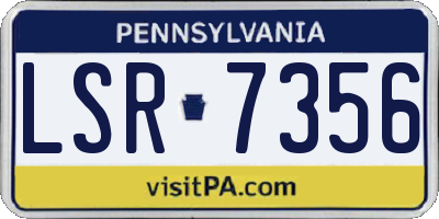PA license plate LSR7356