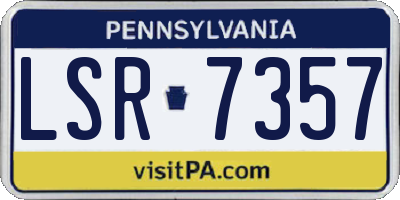 PA license plate LSR7357