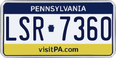 PA license plate LSR7360