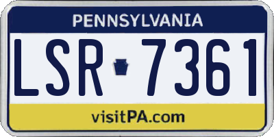 PA license plate LSR7361