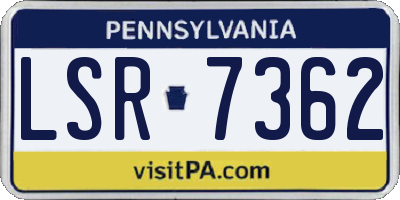 PA license plate LSR7362