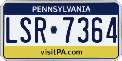 PA license plate LSR7364