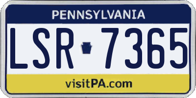 PA license plate LSR7365