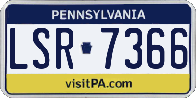 PA license plate LSR7366