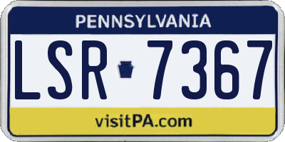 PA license plate LSR7367
