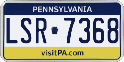 PA license plate LSR7368