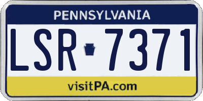 PA license plate LSR7371