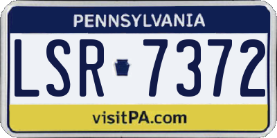 PA license plate LSR7372