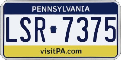 PA license plate LSR7375