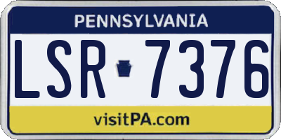 PA license plate LSR7376