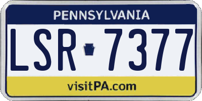 PA license plate LSR7377