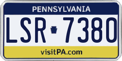 PA license plate LSR7380