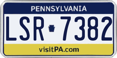 PA license plate LSR7382