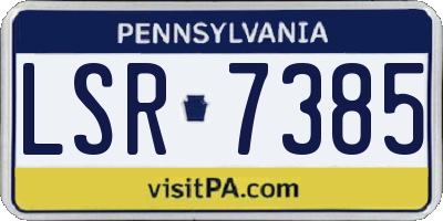 PA license plate LSR7385