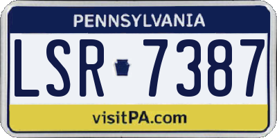 PA license plate LSR7387