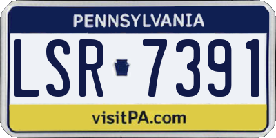 PA license plate LSR7391