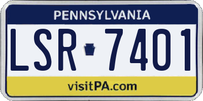PA license plate LSR7401