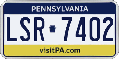 PA license plate LSR7402