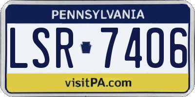 PA license plate LSR7406