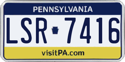 PA license plate LSR7416