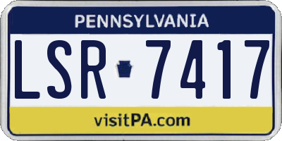PA license plate LSR7417