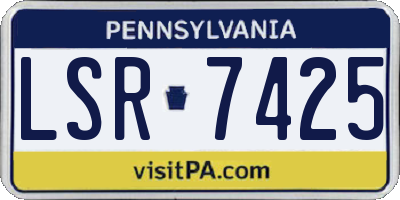 PA license plate LSR7425