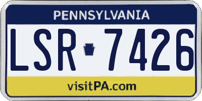 PA license plate LSR7426