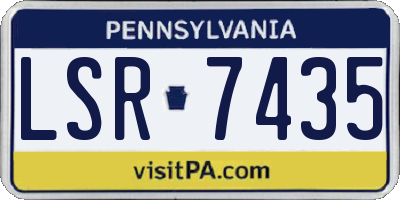 PA license plate LSR7435