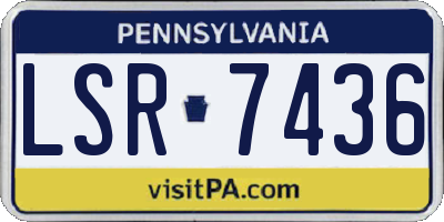 PA license plate LSR7436
