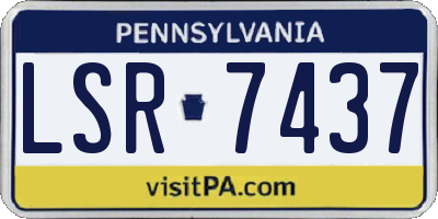 PA license plate LSR7437