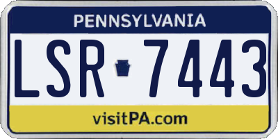 PA license plate LSR7443