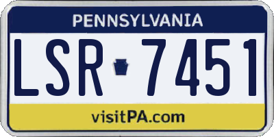 PA license plate LSR7451