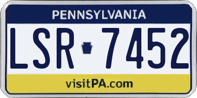 PA license plate LSR7452