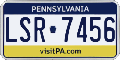 PA license plate LSR7456