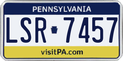 PA license plate LSR7457