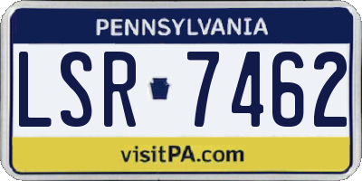 PA license plate LSR7462
