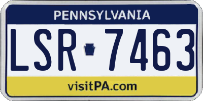 PA license plate LSR7463